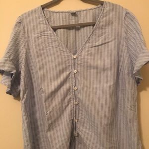 Old Navy Striped Button Up Blouse